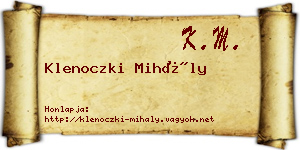 Klenoczki Mihály névjegykártya