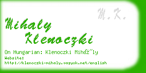 mihaly klenoczki business card